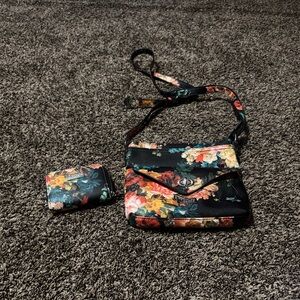 Carlos Santana Floral Crossbody Bag and Wallet Set